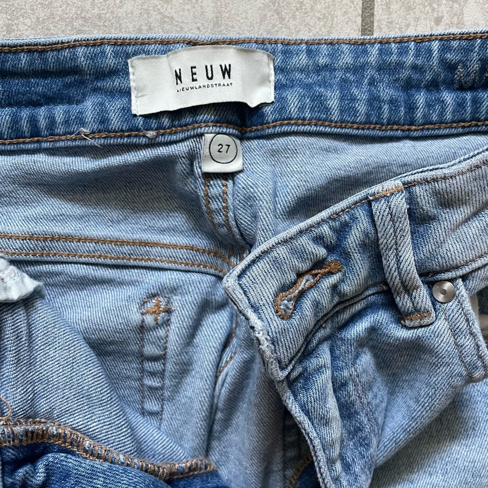 High rise blue denim jeans